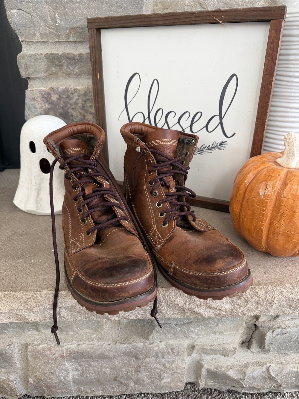 Men's Brown timberland work boots